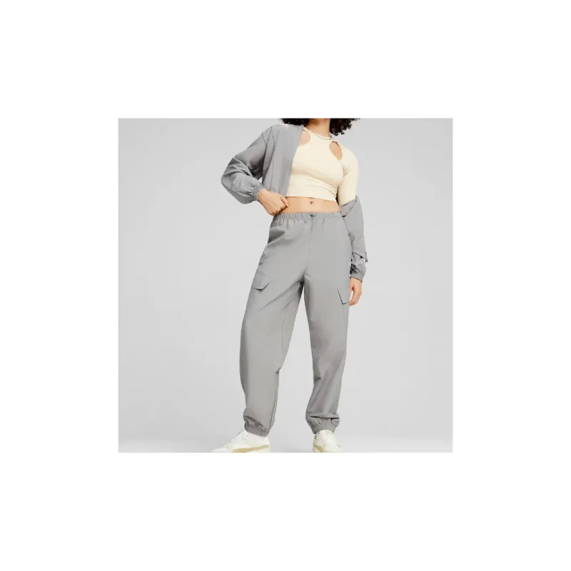 PUMA DARE TO RELAXED CARGO PANTS WOVEN Casual Pants Women's Light Gray-2