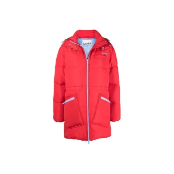 GANNI Tech Puffer Down Jacket 'Red'
