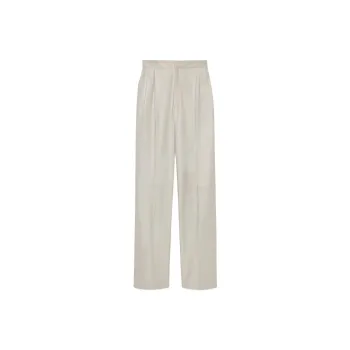 GUCCI Leather Wide Leg Pants Grey