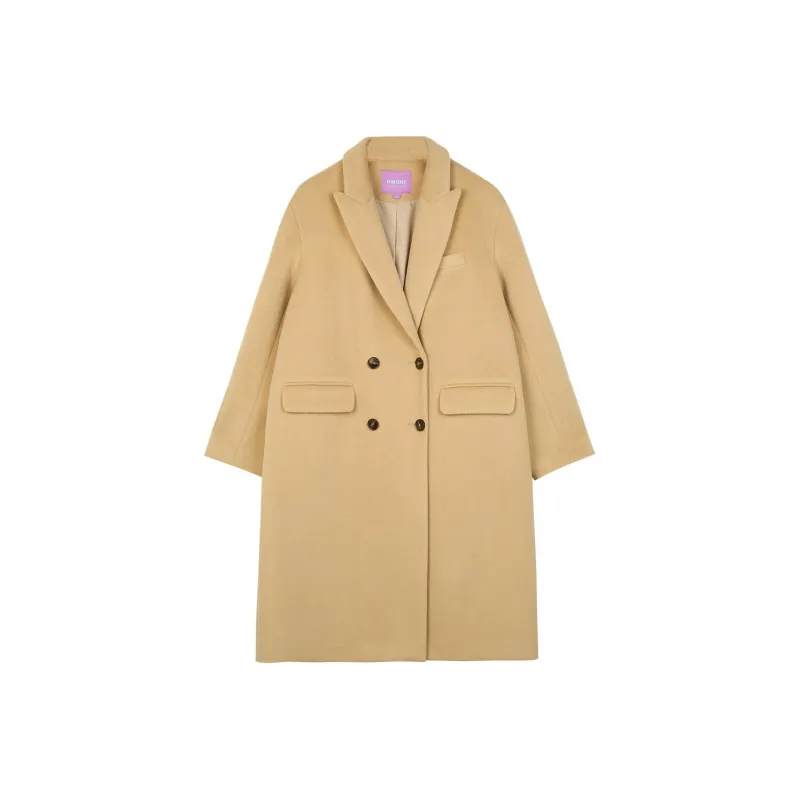 Omont Coats Women's Cream Camel-0