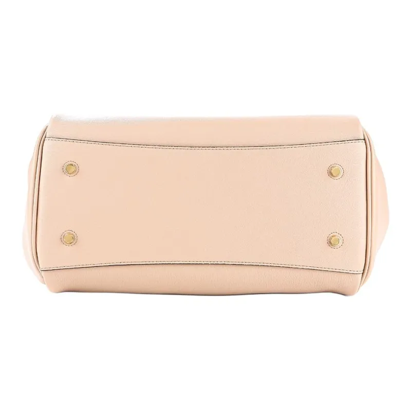 Mulberry Calfskin One Shoulder Handbag Women's Beige-4
