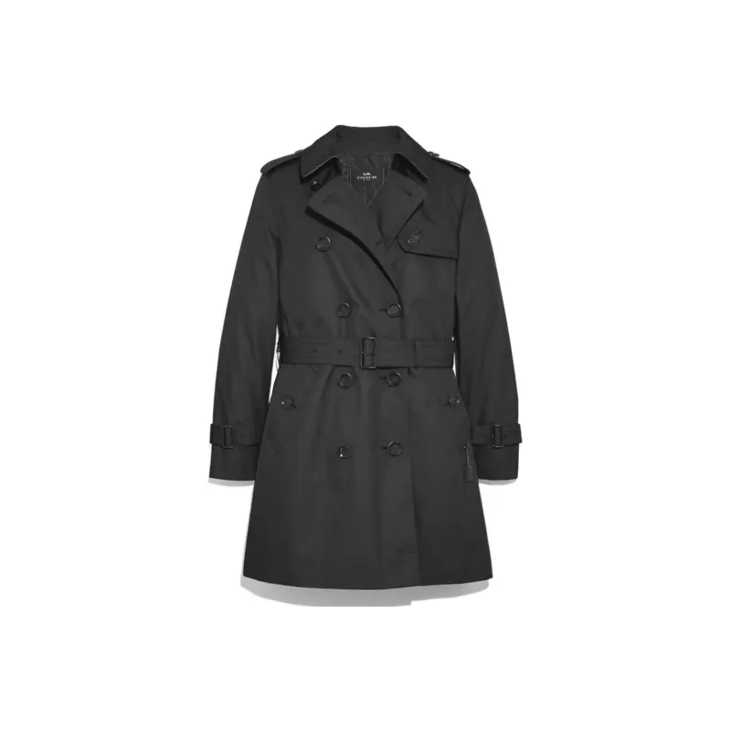 COACH Trench Coat Women's Black-0