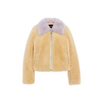 COACH FW22 Leather Jacket Women's Yellow