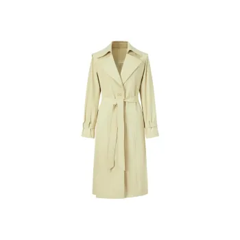JZ. ANNAKRO Trench Coat Women's Beige Yellow