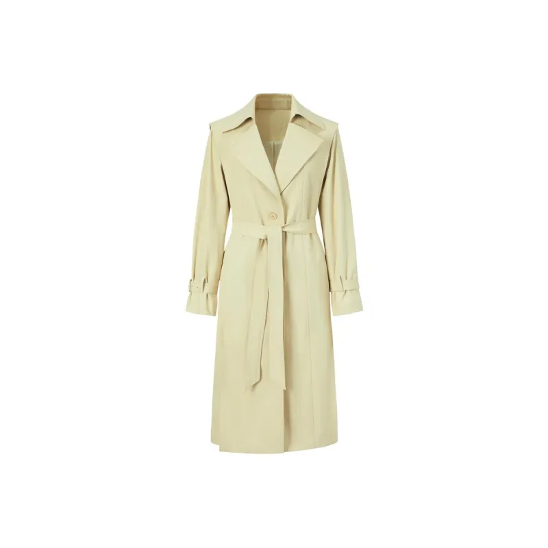 JZ. ANNAKRO Trench Coat Women's Beige Yellow-0