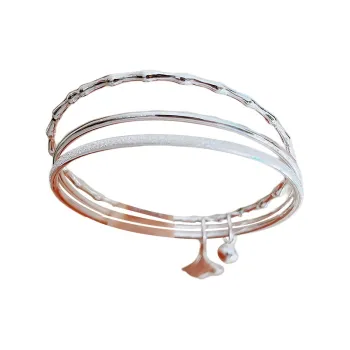 HAOYINFANG 999 Fine Silver Bangles Women's