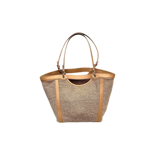 Bullrun Raffia With Microfiber Tote Bag, Shoulder Bag Women's Apricot/Black
