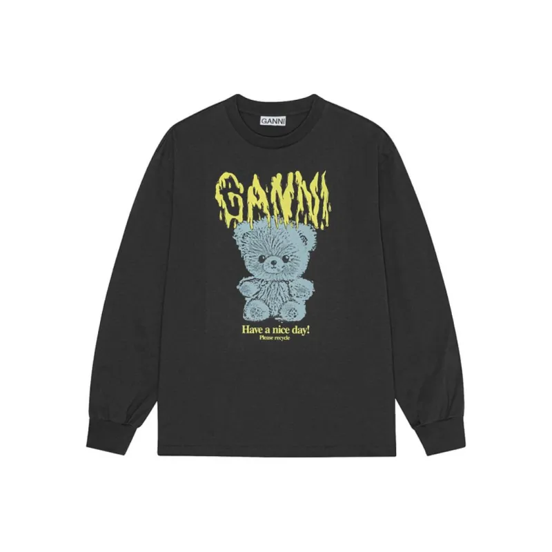 GANNI Teddy Printed Crewneck Sweatshirt-0