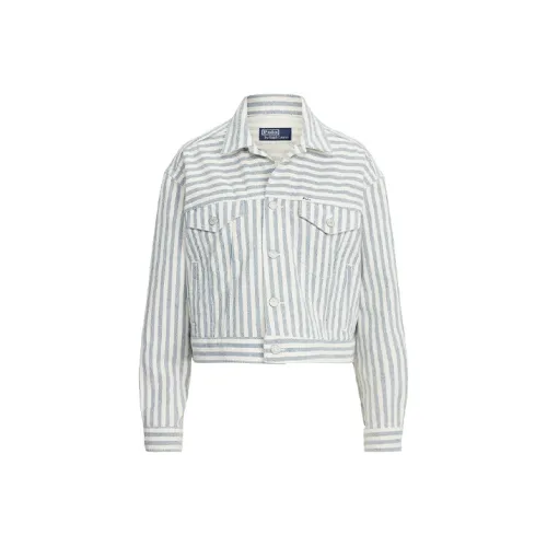 Polo Ralph Lauren Cropped Coats Women's Light Gray Green