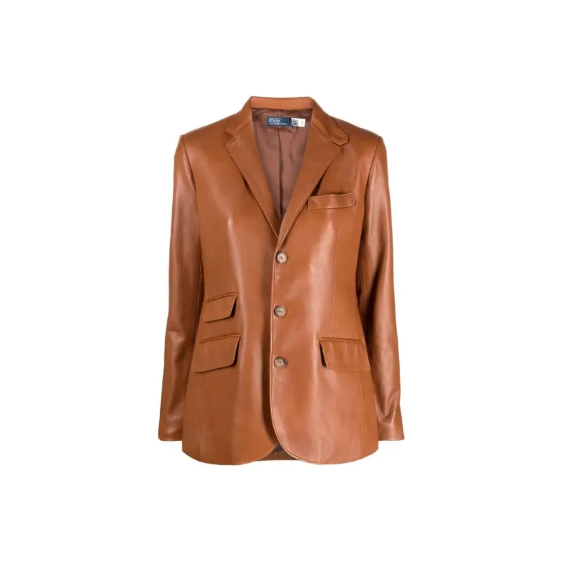 Polo Ralph Lauren Saddle Leather Single breasted Blazer-0