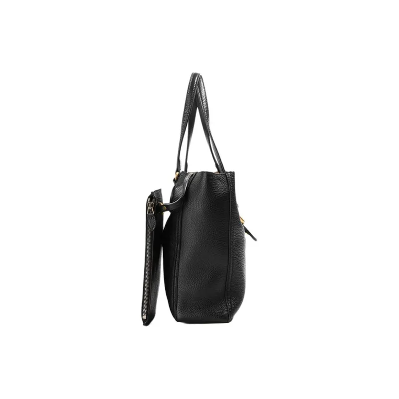 GUCCI Calfskin Tote Bag, Shopping Bag, Handbag Women's Black-3