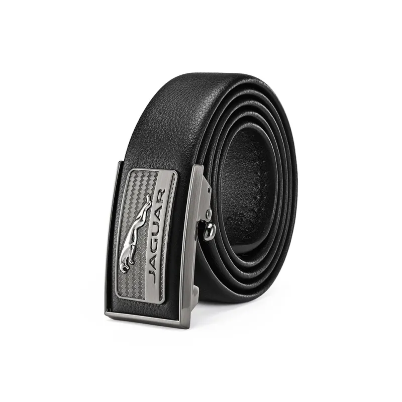 JAGUAR Top Grain Cow Leather Belts Men's Black 3.5cm-0