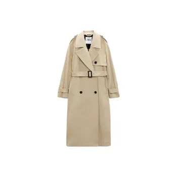 ZARA Trench Coats Women's Light Camel