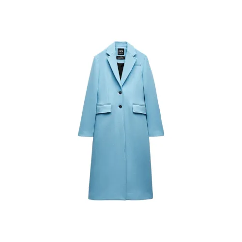 ZARA Coats Women's Sky Blue