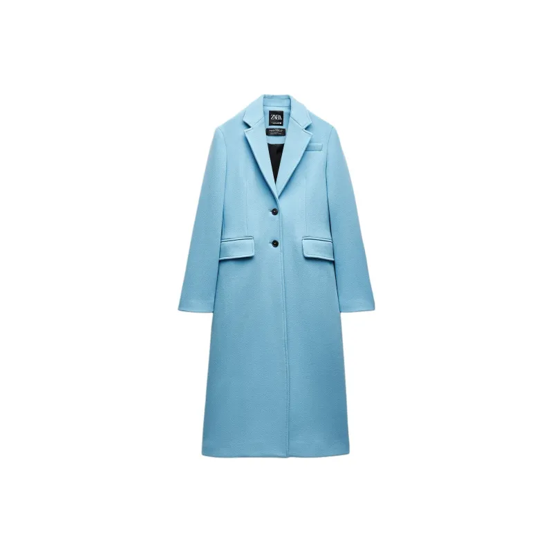 ZARA Coats Women's Sky Blue-0