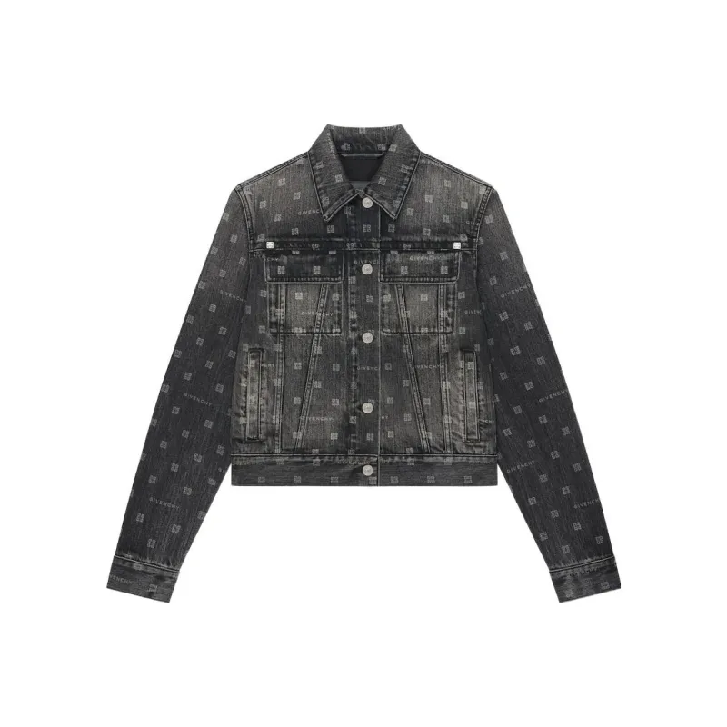 Givenchy Monogram-pattern Denim Jacket-0