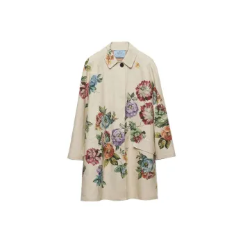 PRADA Floral Printed Long Sleeved Coat