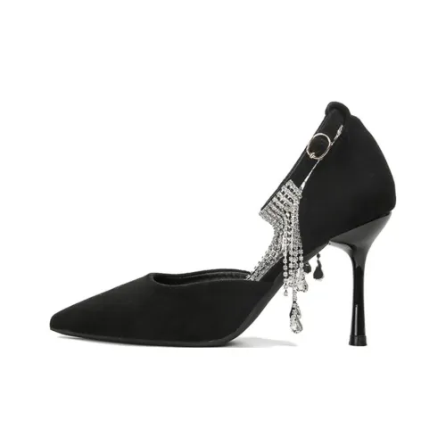 City Camel Slim Heel High Heels Women's Black