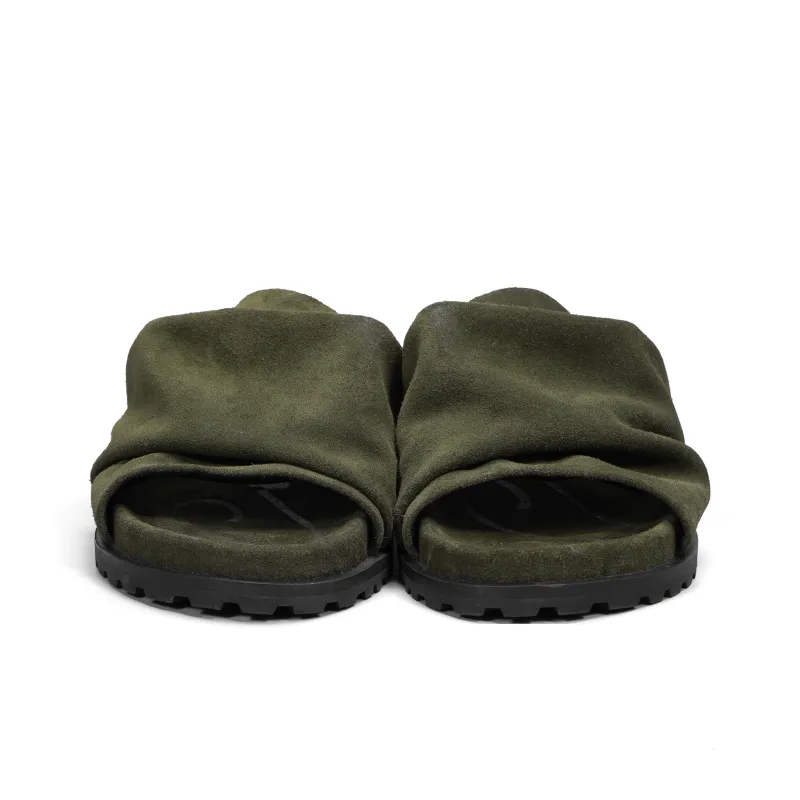 CROOKED CARD Slip Resistant Odor Resistant Slide Slippers Unisex Palm Green-2