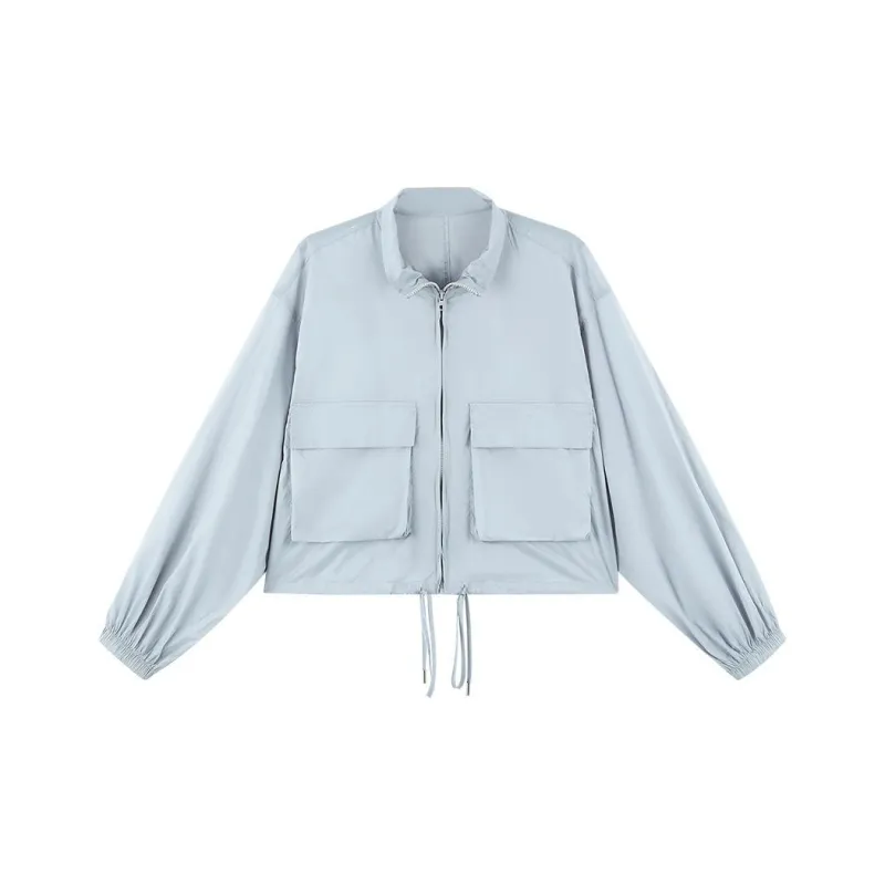 【dme】 Cropped Coat Women's Light Blue-0