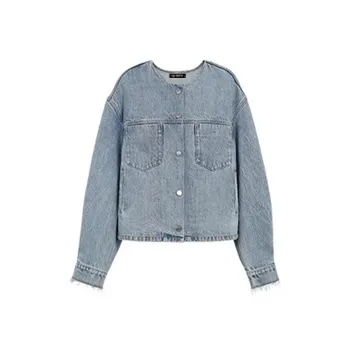 CPAURA Denim Jacket Women's Light Blue