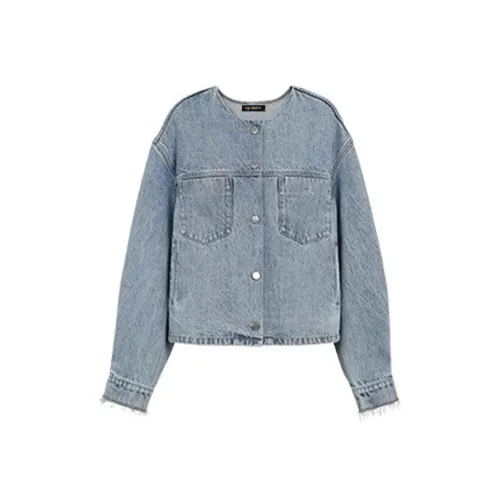 CPAURA Denim Jacket Women's Light Blue