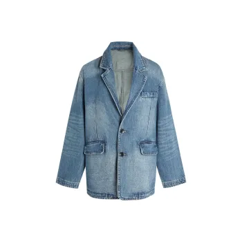 LIUREGALI Denim Jacket Women's Blue