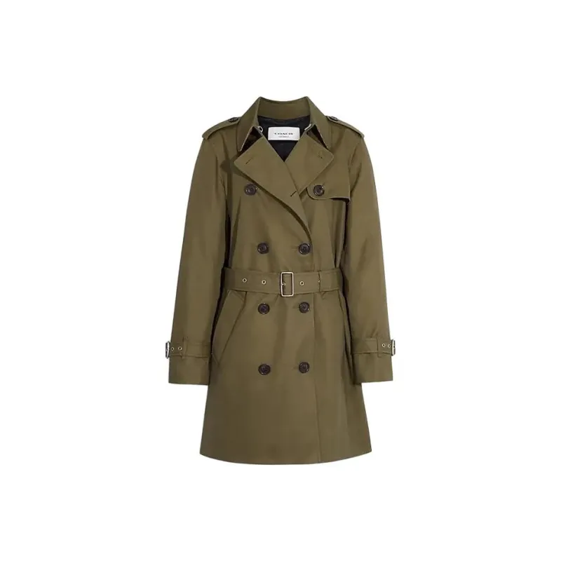 COACH SS24 Trench Coat Women's Dark Fern Green-0
