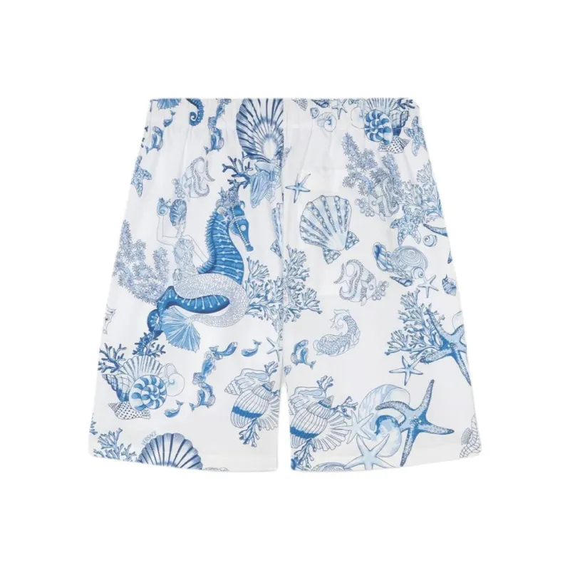 VERSACE Coral Theatre Cotton Shorts-1