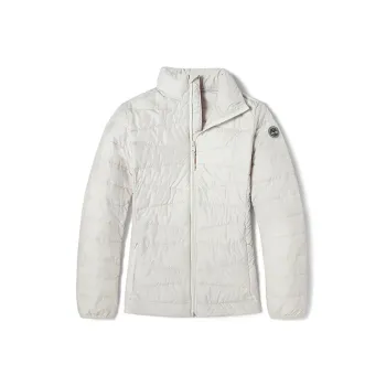 Timberland Solid Color Stand Collar Puffer Jacket Women's White