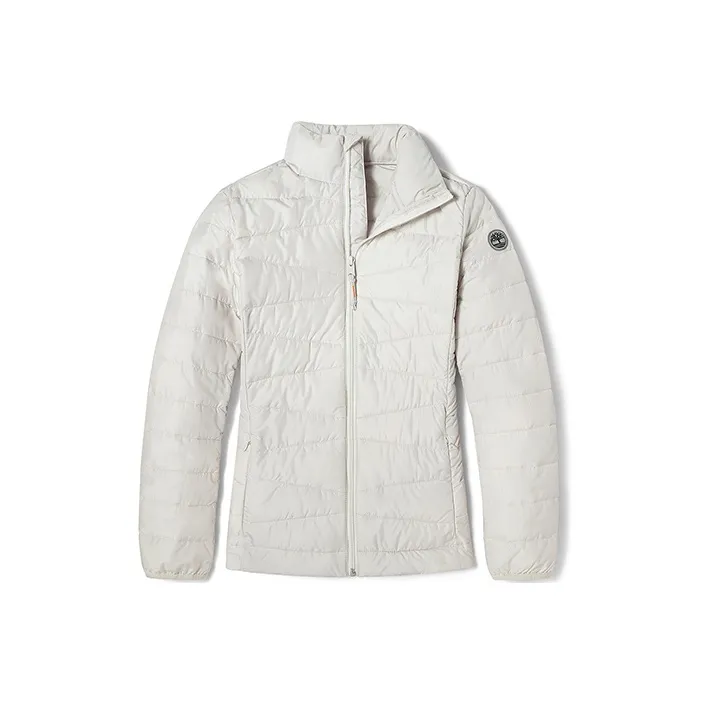 Timberland Solid Color Stand Collar Puffer Jacket Women's White-0