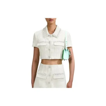 Self portrait SS23 Cropped Coats Women's White