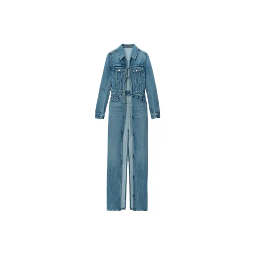 Puffy Wang Tie front Denim Trucket Coat