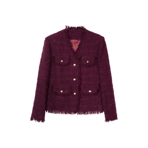 MISSSHINE Cropped Coats Women's Ancora Red