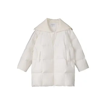 Fstudio Fall And Winter Korean Commute 90 Fill Power White Duck Down Long Down Jacket Coat Women's White