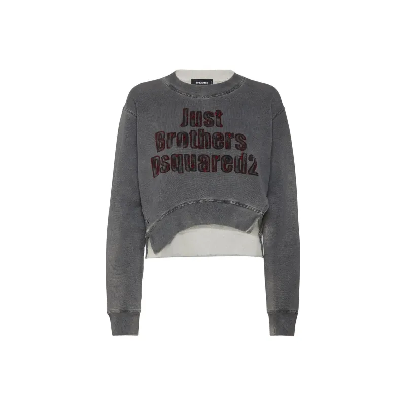 DSQUARED 2 Spray Dyed Round Rib Crewneck Sweatshirt-0