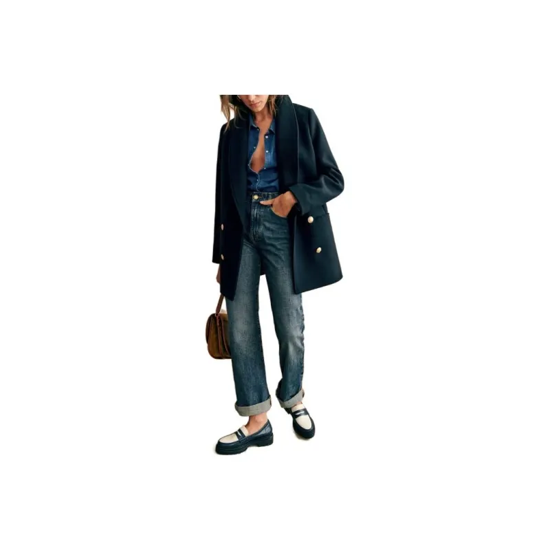 Sézane Coats Women's Marine Blue-0