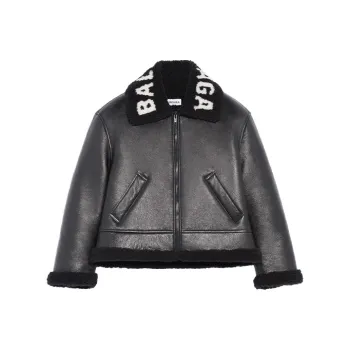Balenciaga Cocoon Shearling Leather Jacket 'Black'