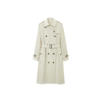 OVV Trench Coats Women's Khaki Solid Color 02