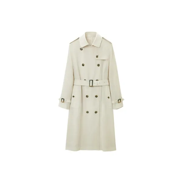 OVV Trench Coats Women's Khaki Solid Color 02-0