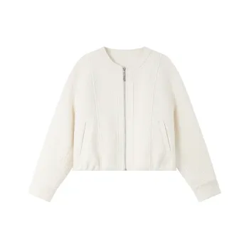 VIMLY Cropped Coats Women's Cream Apricot