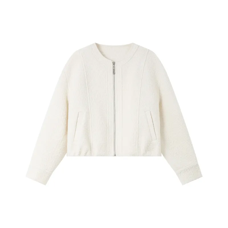 VIMLY Cropped Coats Women's Cream Apricot-0