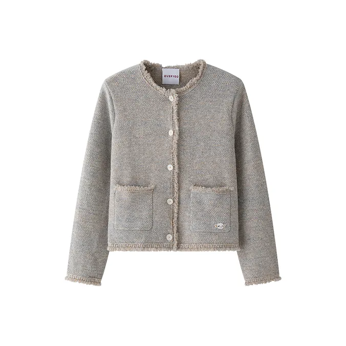 YANGZHIDAO Cropped Coats Women's Ash Light Yellow-0