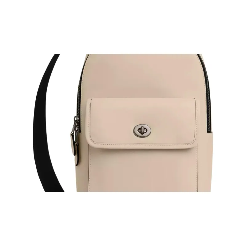 COACH Turnlock Calfskin Sling Bag Trumpets Men's Ivory-3