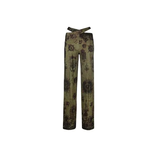 Marine Serre Knitted Sweatpants Women's Green