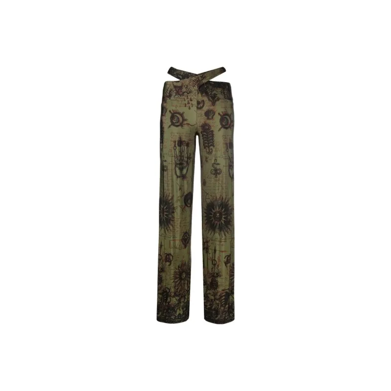 Marine Serre Knitted Sweatpants Women's Green-0