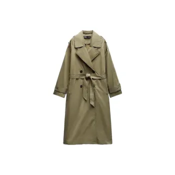 ZARA Trench Coats Women's Khaki