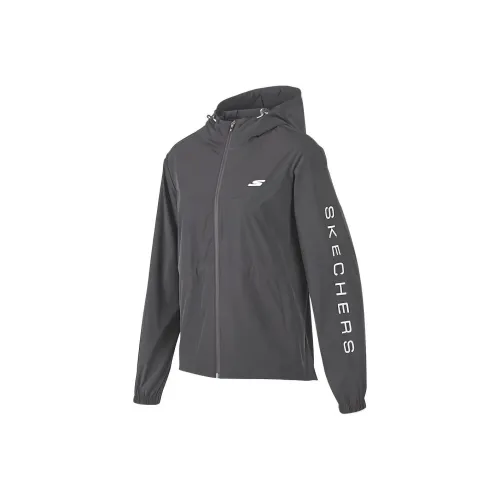 Skechers Wind And Water Repellent Windbreaker Jacket Women's Forged Iron Gray