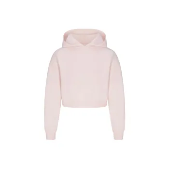 SKIMS SS25 COTTON FLEECE SHRUNKEN HOODIE Sweatshirt Women's BARELY PINK/Light Pink