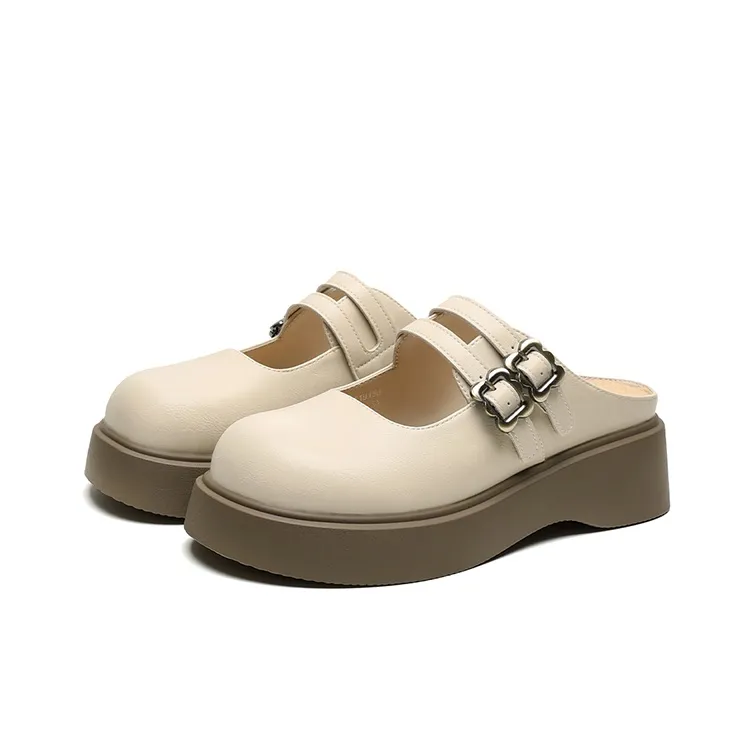 FIVE PLUS Slip Resistant Closed Toe Slippers Women's Beige-2